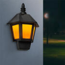 2 az 1-ben szolár fali lámpa, lánghatással, hidegfehér LED-del - 28 x 19,5 x 9,6 cm
