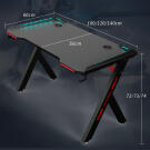 Apollon R5 beépített LED-es gamer asztal