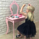 Gyermek kozmetikai fésülködőasztal + zsámoly - Rózsaszín