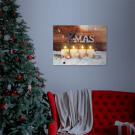Karácsonyi LED-es hangulatkép - fali akasztóval, 2 x AA, 40 x 30 cm - xmas