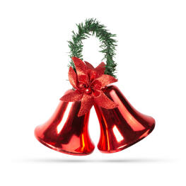 Karácsonyi dekor - harang - piros színben