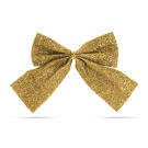 Karácsonyi dísz - glitteres masni szett - arany - 12 db / csomag