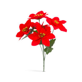 Karácsonyi mikulásvirág dekor - piros