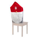 Karácsonyi székdekor - skandináv manó - 50 x 60 cm - piros/szürke