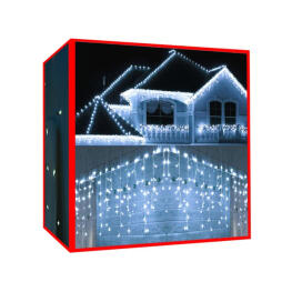 Karácsonyi jégcsap fényfüzér - Hideg fehér (300 LED)