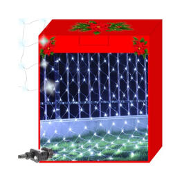 Karácsonyi hálós fényfüggöny - Hideg fehér (160 LED)