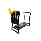 Összecsukható kerti szék és térdeplő - Fekete