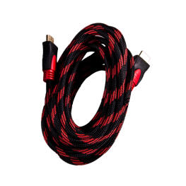 Szövet HDMI 1.4B kábel - Esperanza EB195 - 5 m - Fekete, Piros