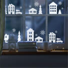 Karácsonyi ablakdekor - téli táj - 37,5 x 27 cm