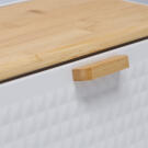 Cookline Hibisco Kenyértároló doboz bambusz fedővel - 35,5x17x19,5 cm - Fehér, fa