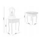 Fésülködőasztal kisszékkel gyerekeknek - 111x50x30 cm - Fehér