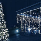 Kültéri karácsonyi fényfüggöny villogó effektussal - 12 m