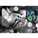 DIY Gyémántfestés készlet - Pillangós cica