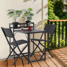 GardenLine Összecsukható kerti bútor szett virágállvánnyal - Asztal + 2 szék