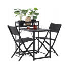 GardenLine Összecsukható kerti bútor szett virágállvánnyal - Asztal + 2 szék