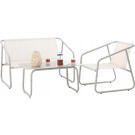 GardenLine kerti bútor szett - Asztal + 2 szék + Pad - Bézs