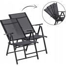 GardenLine összecsukható kerti szék - 60 x 58 x 100 cm - Fekete - 2 db