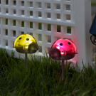 LED-es szolár lámpa - katica - hidegfehér - 75 x 60 x 156 mm