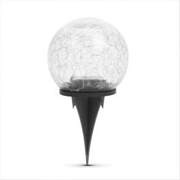 Leszúrható szolár üveggömb - 12 cm - 15 melegfehér LED