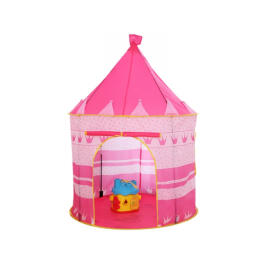 Játszósátor gyerekeknek - hercegnő kastély - 135 x 105 cm - Rózsaszín