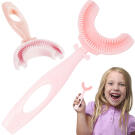 Szilikon kézi fogkefe gyerekeknek - Rózsaszín
