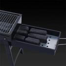 Hordozható grillsütő - 60 x 32 x 22 cm - Fekete